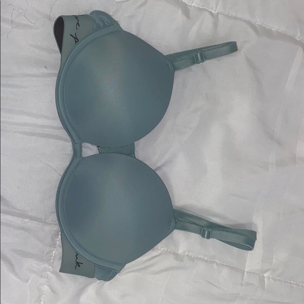 pink/Victoria’s Secret light green push up bra